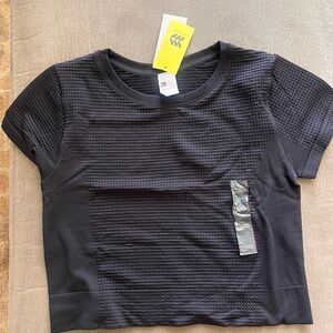 All in Motion Black Ribbed Crop T-Shirt